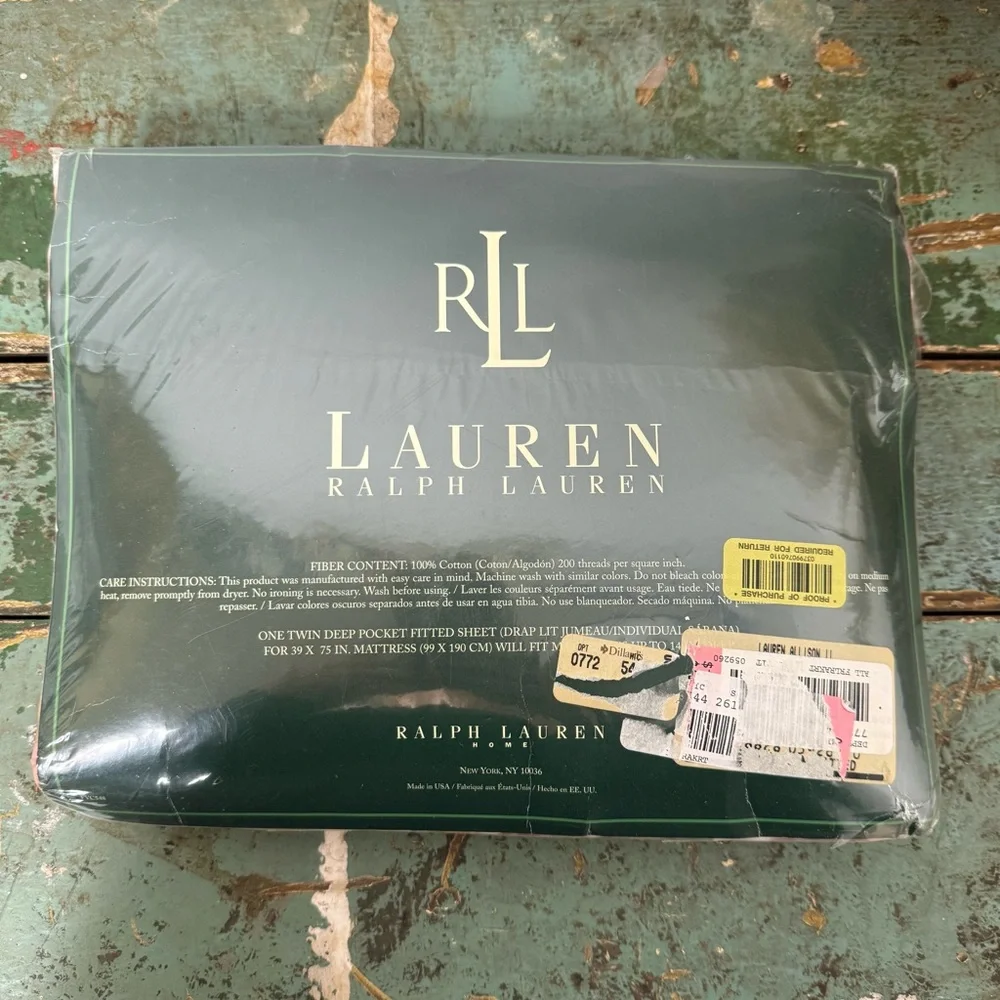 Vtg Ralph Lauren Twin Deep Fitted Sheet Allison Multi Floral Cottage NEW Sealed